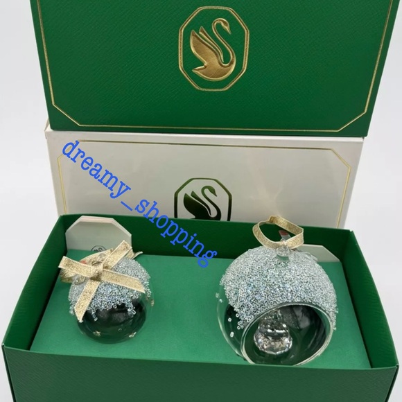 NIB Swarovski Exclusive 2023 Balls With Christmas Tree Set/2 Ornaments #5658125 - Picture 2 of 16